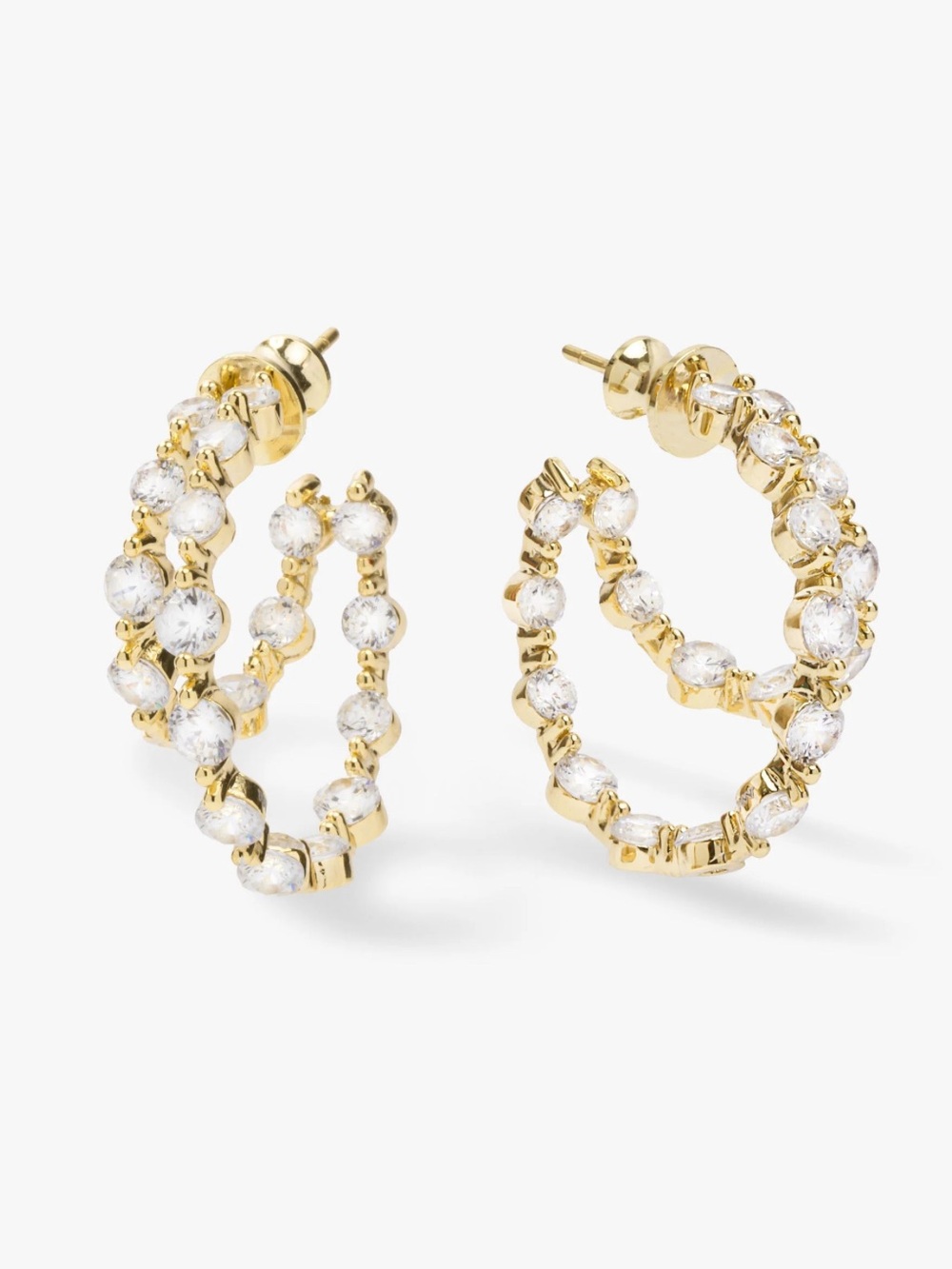 NWT Melinda Maria Gold “She’s an Icon Double Hoops”